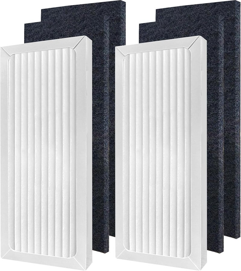 MAXTBEE 990051000 True HEPA Air Purifier Replacement Filter Compatible with Hamilton Beach TrueAir 04383 04384 04385 04386 Compact Pet Air Purifiers, 2 HEPA Filters and 4 Activated Carbon Pre-Filters - Image 1